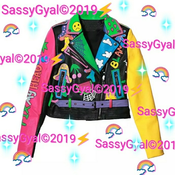 Vegan Leather Kawaii Punk Jacket - Picture 2 of 5